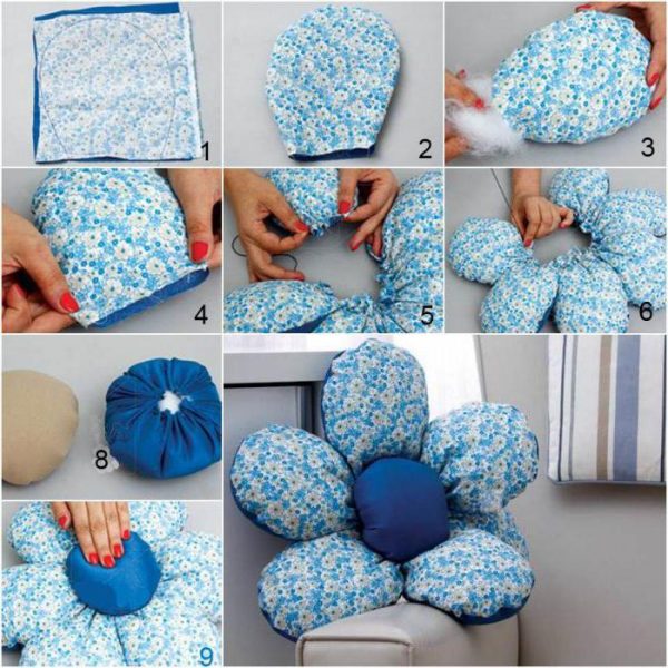 Як зробити подушку у вигляді квітки покрокова інструкція