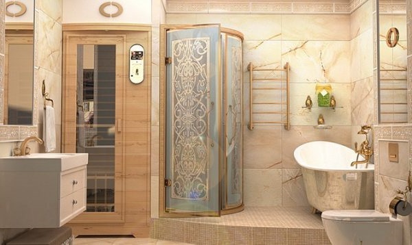 ванна кімната з душовою кабіною фото