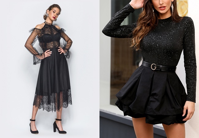 Missguided Black Lace Trim Shirt Dress